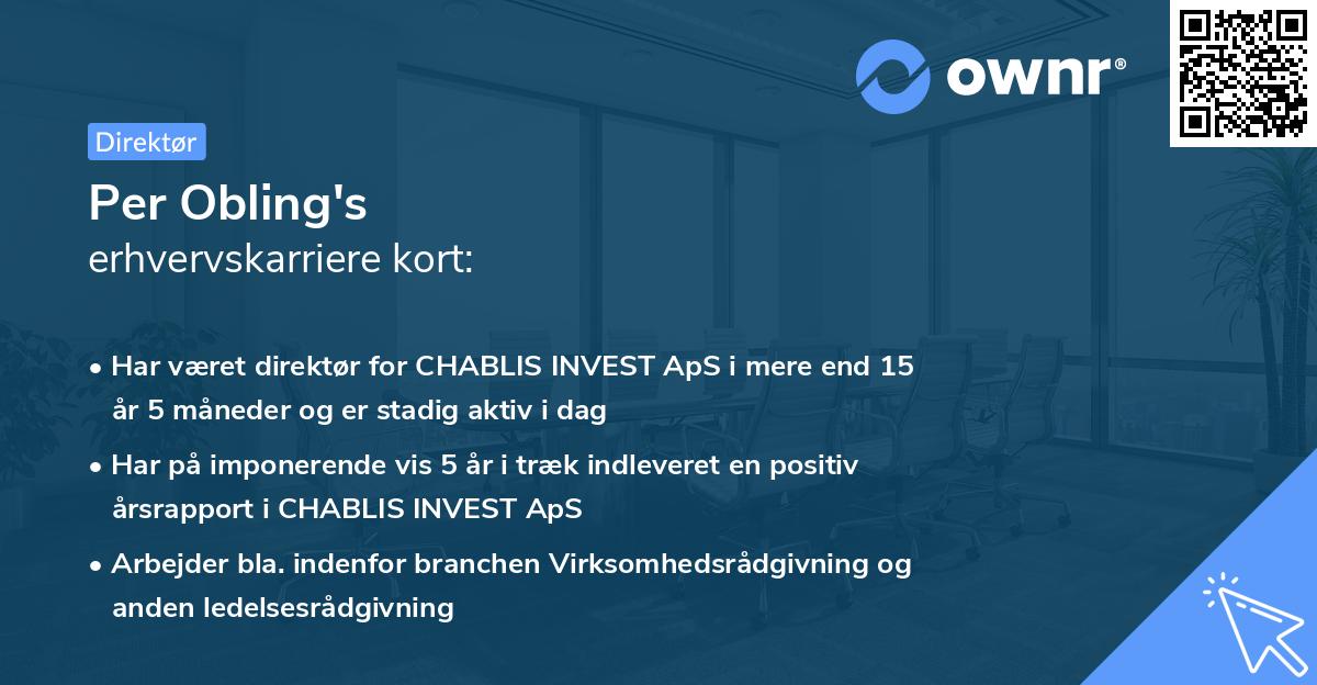 Per Obling's erhvervskarriere kort
