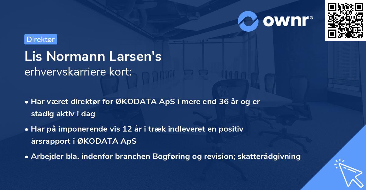 Lis Normann Larsen's erhvervskarriere kort