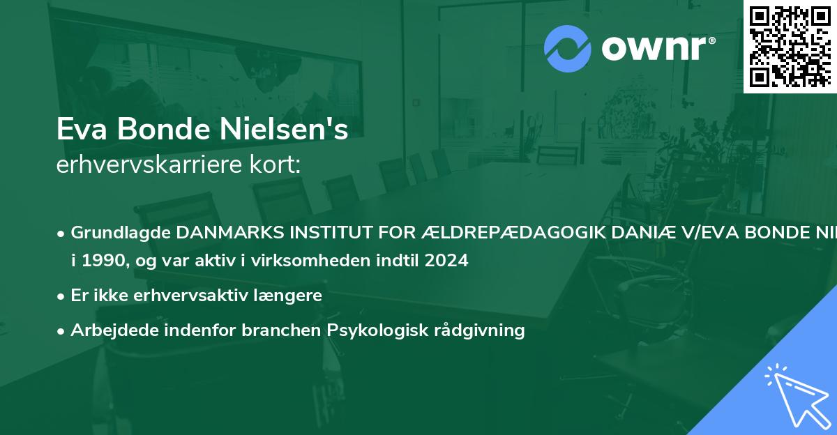 Eva Bonde Nielsen's erhvervskarriere kort