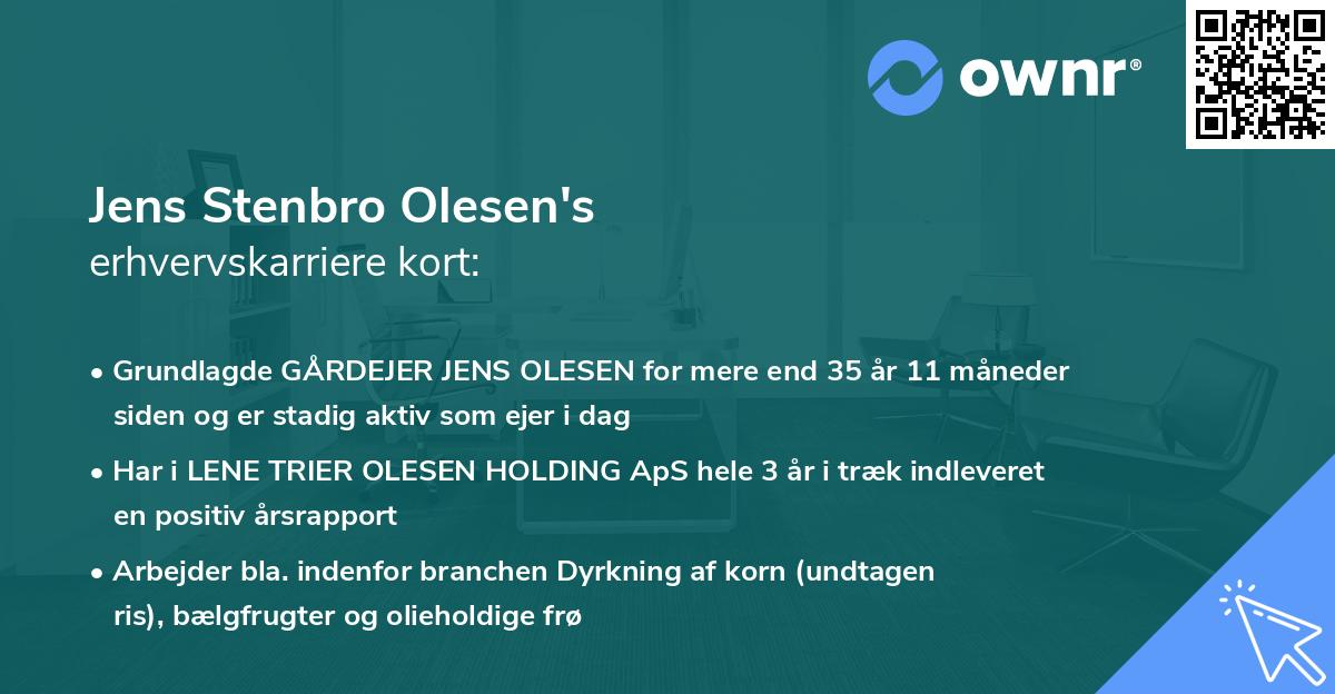 Jens Stenbro Olesen's erhvervskarriere kort