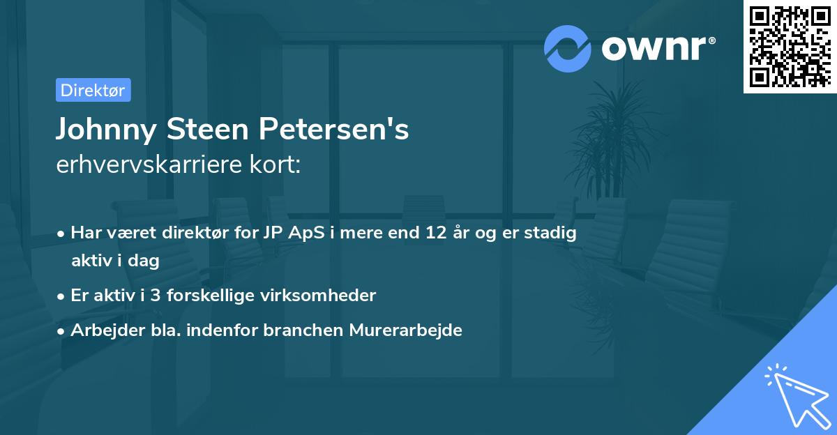 Johnny Steen Petersen's erhvervskarriere kort