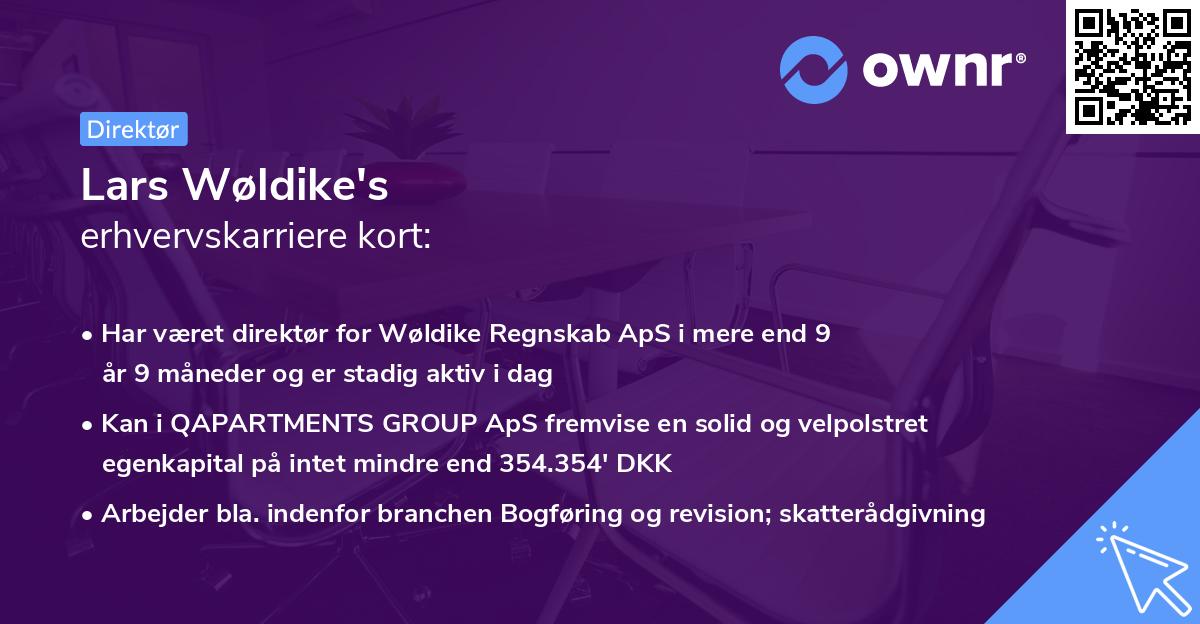Lars Wøldike's erhvervskarriere kort