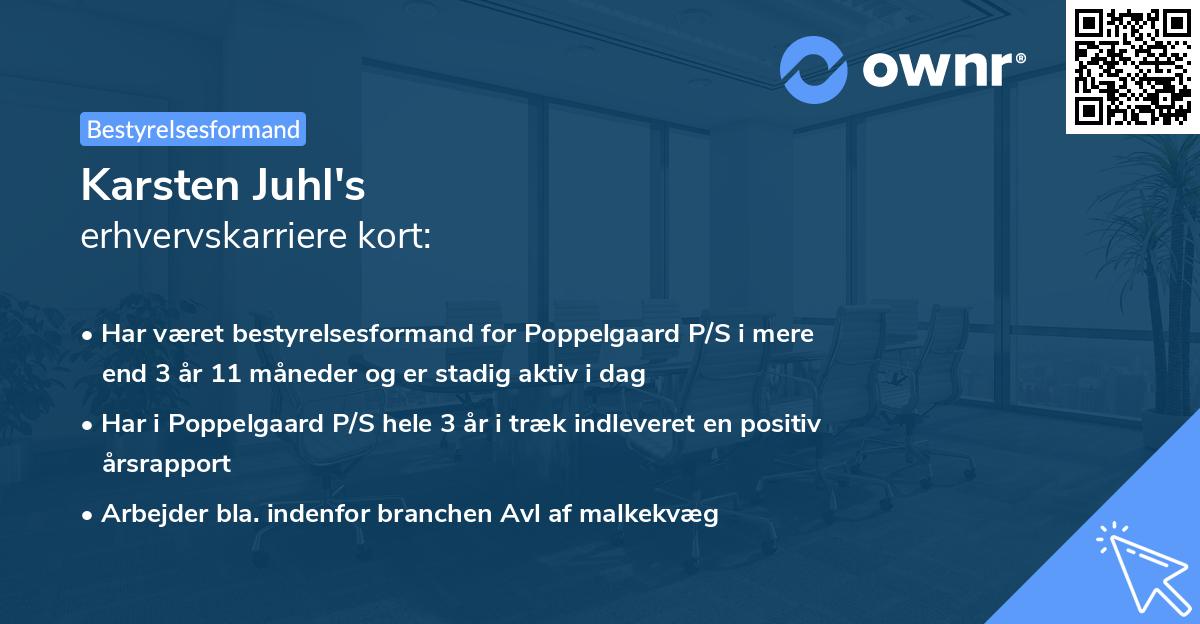 Karsten Juhl's erhvervskarriere kort