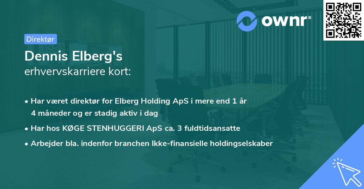 Dennis Elberg's erhvervskarriere kort