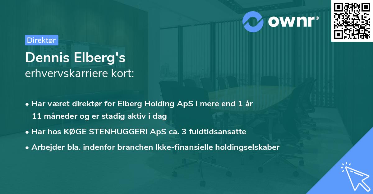 Dennis Elberg's erhvervskarriere kort