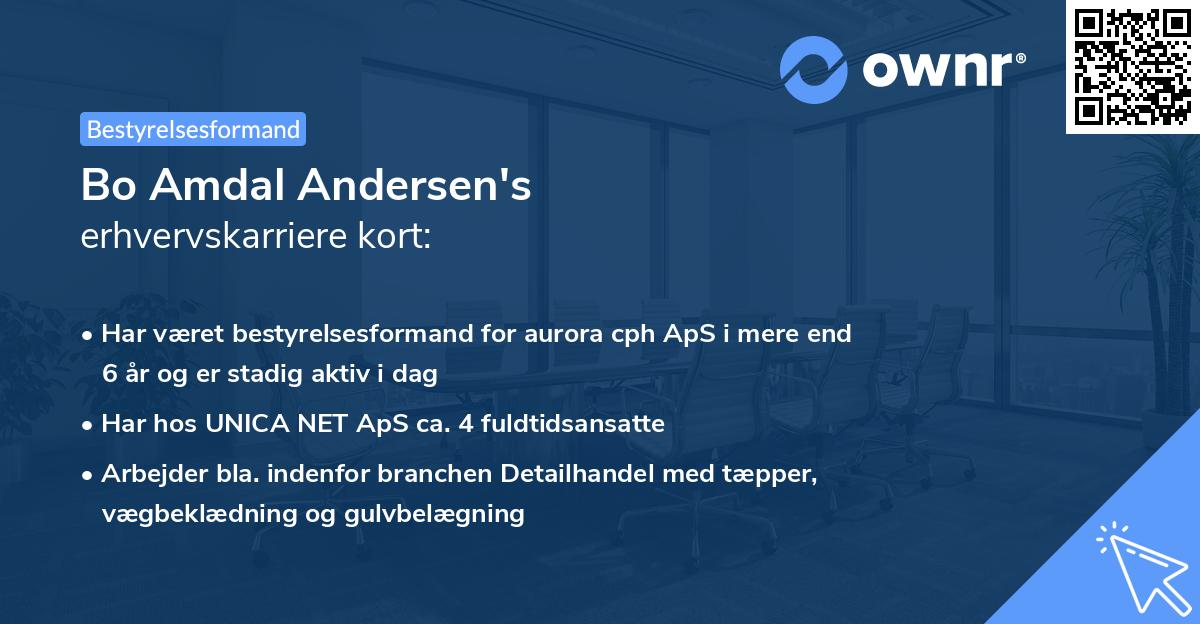 Bo Amdal Andersen's erhvervskarriere kort