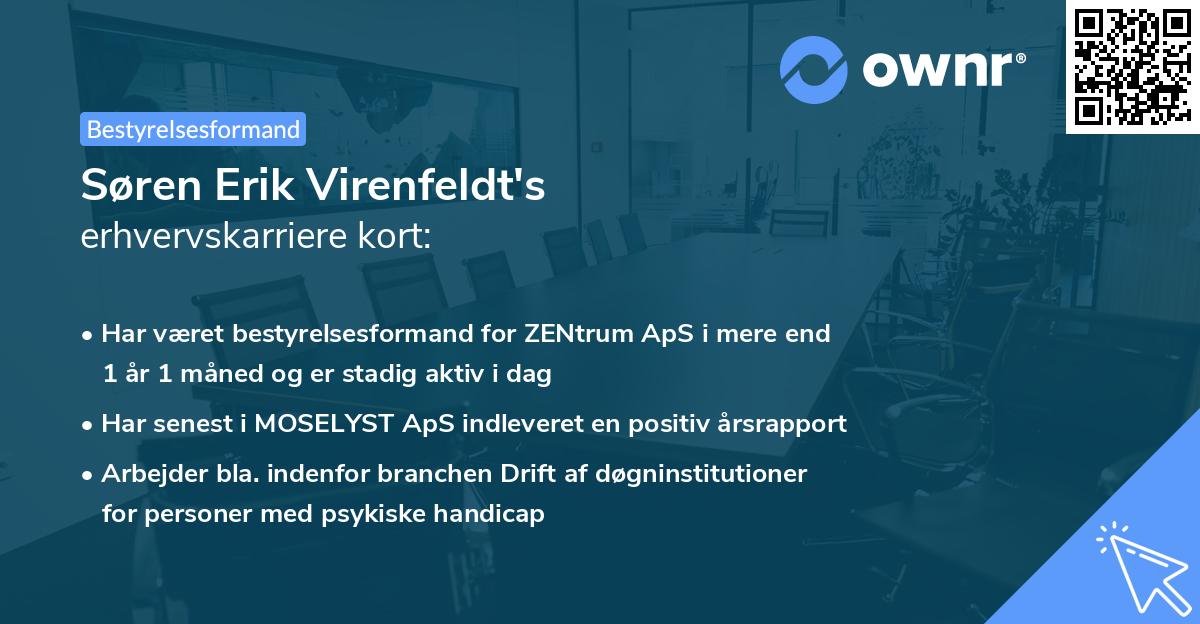 Søren Erik Virenfeldt's erhvervskarriere kort