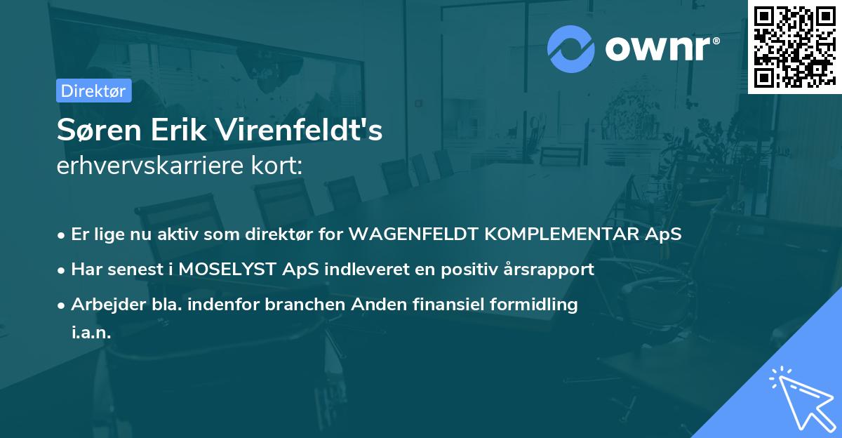 Søren Erik Virenfeldt's erhvervskarriere kort