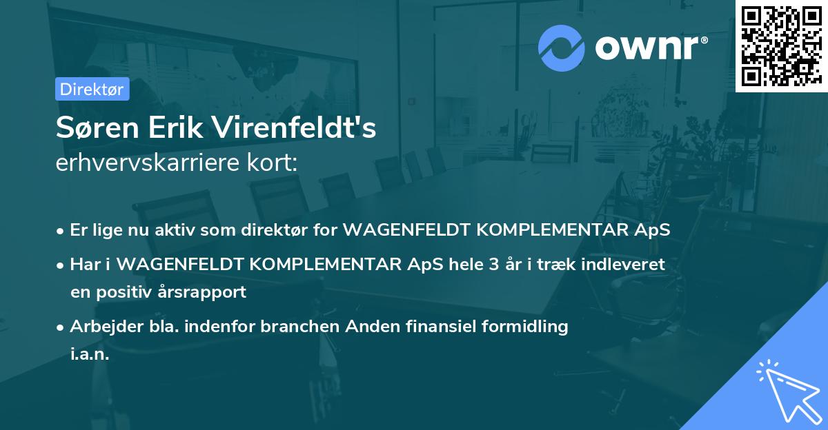 Søren Erik Virenfeldt's erhvervskarriere kort