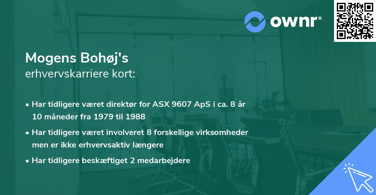 Mogens Bohøj's erhvervskarriere kort