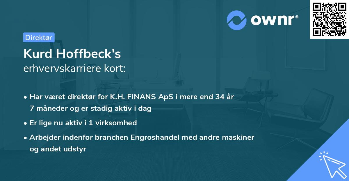Kurd Hoffbeck's erhvervskarriere kort