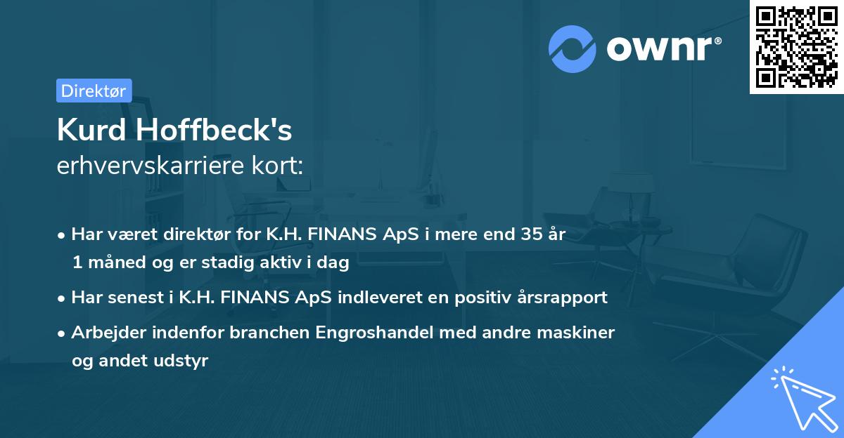 Kurd Hoffbeck's erhvervskarriere kort