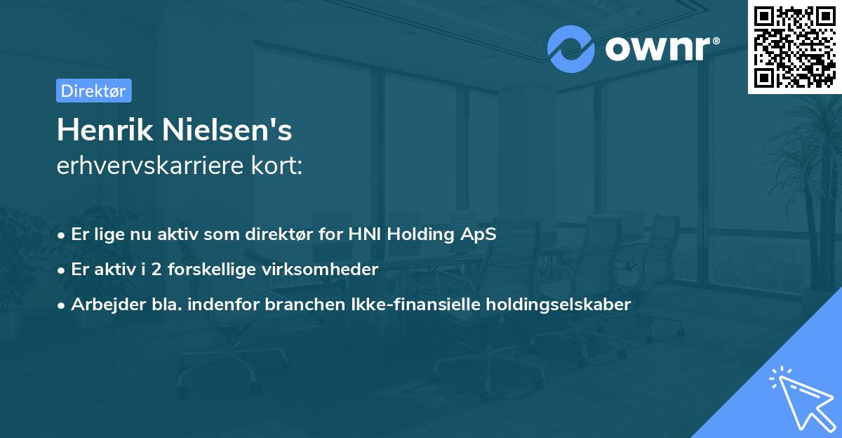 Henrik Nielsen's erhvervskarriere kort
