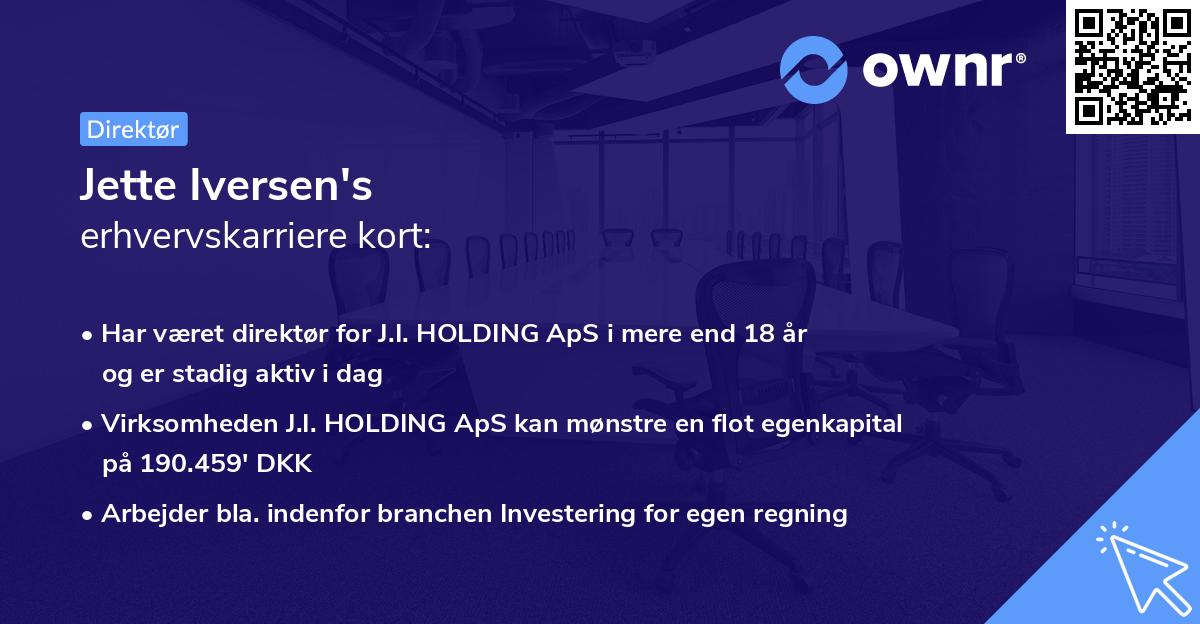 Jette Iversen's erhvervskarriere kort