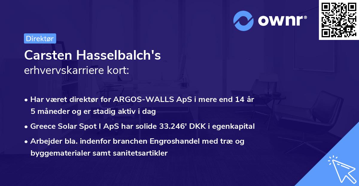 Carsten Hasselbalch's erhvervskarriere kort