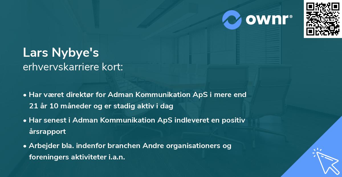 Lars Nybye's erhvervskarriere kort