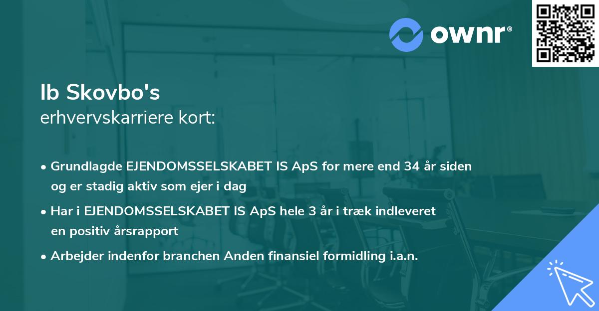 Ib Skovbo's erhvervskarriere kort
