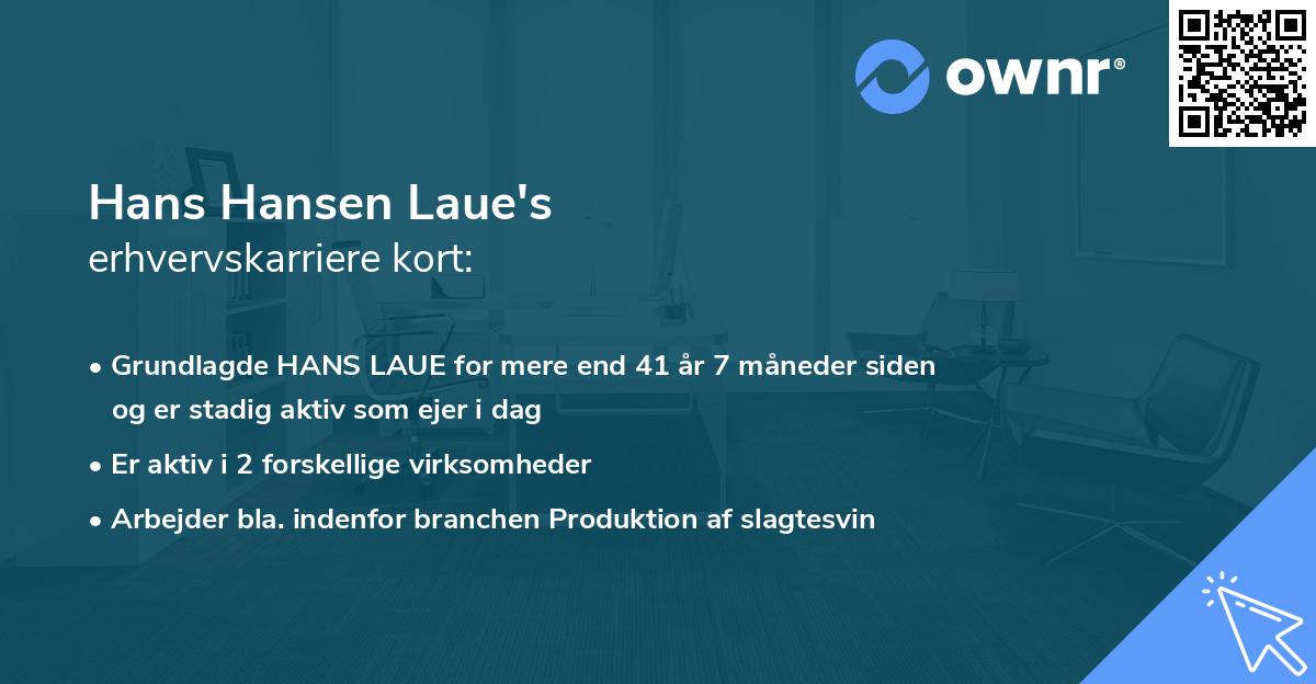 Hans Hansen Laue's erhvervskarriere kort