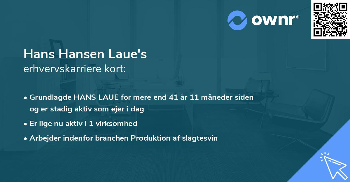 Hans Hansen Laue's erhvervskarriere kort