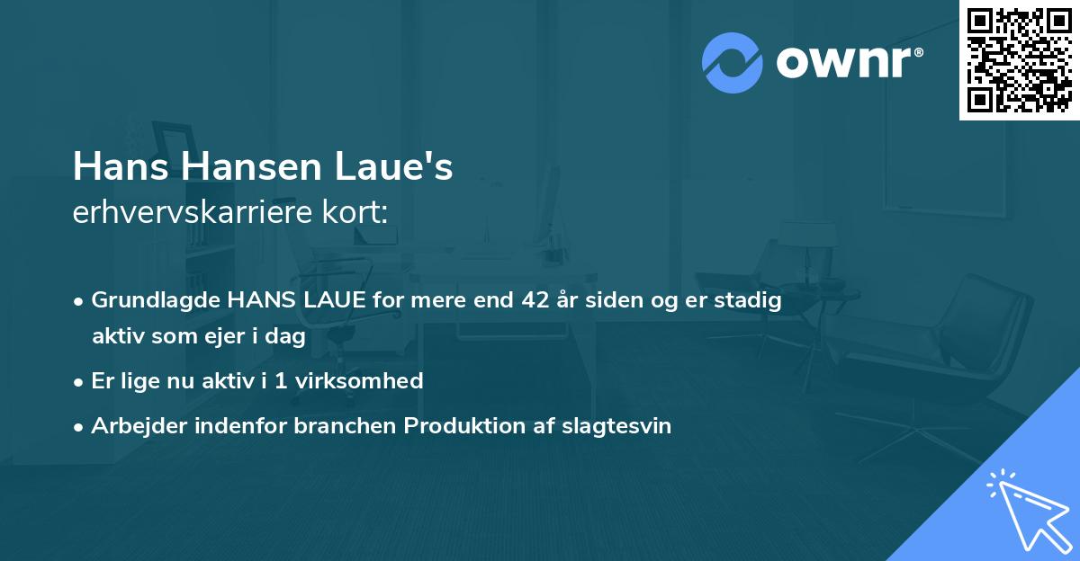 Hans Hansen Laue's erhvervskarriere kort