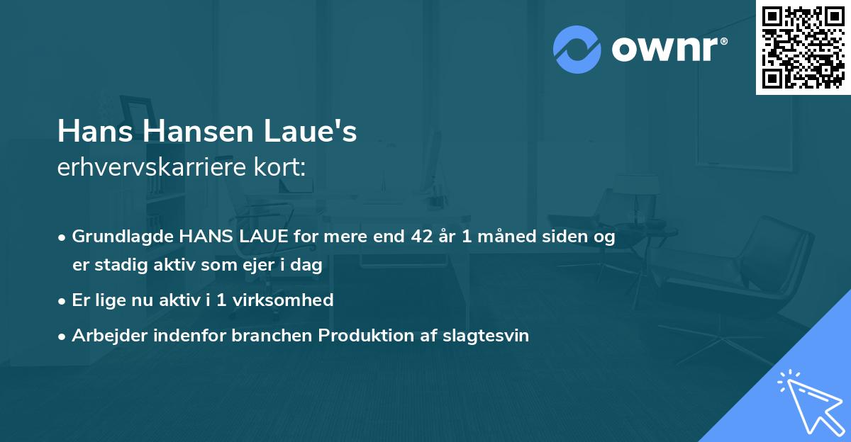 Hans Hansen Laue's erhvervskarriere kort