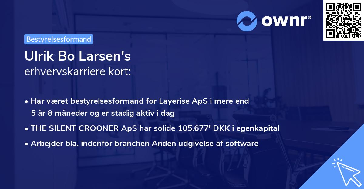 Ulrik Bo Larsen's erhvervskarriere kort