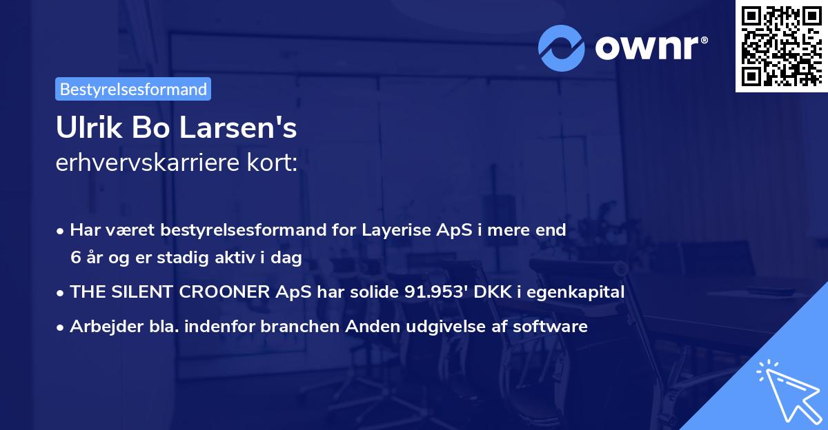 Ulrik Bo Larsen's erhvervskarriere kort