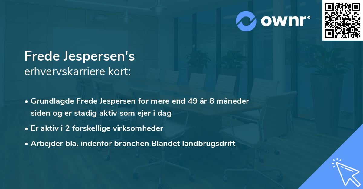 Frede Jespersen's erhvervskarriere kort