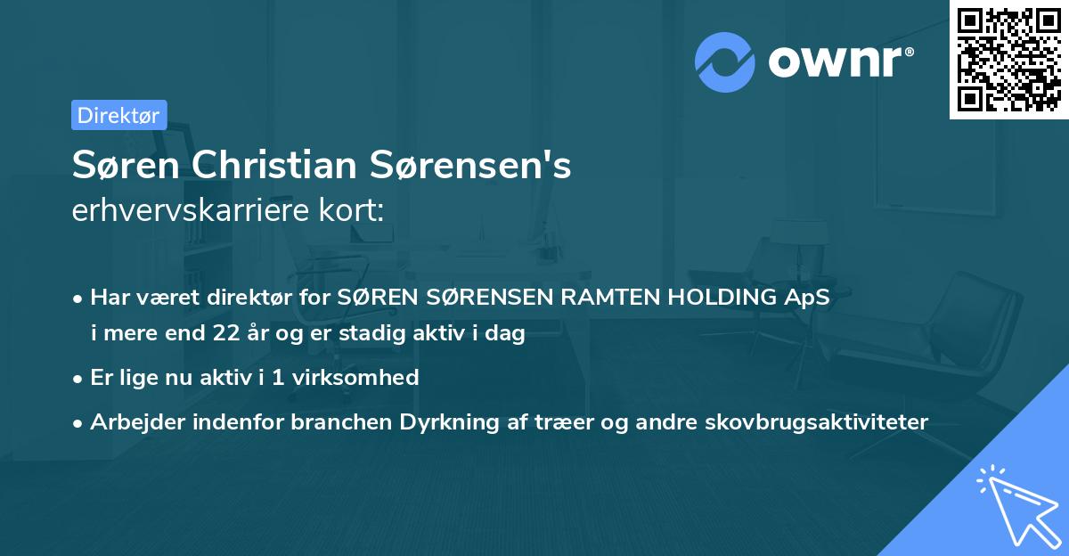 Søren Christian Sørensen's erhvervskarriere kort