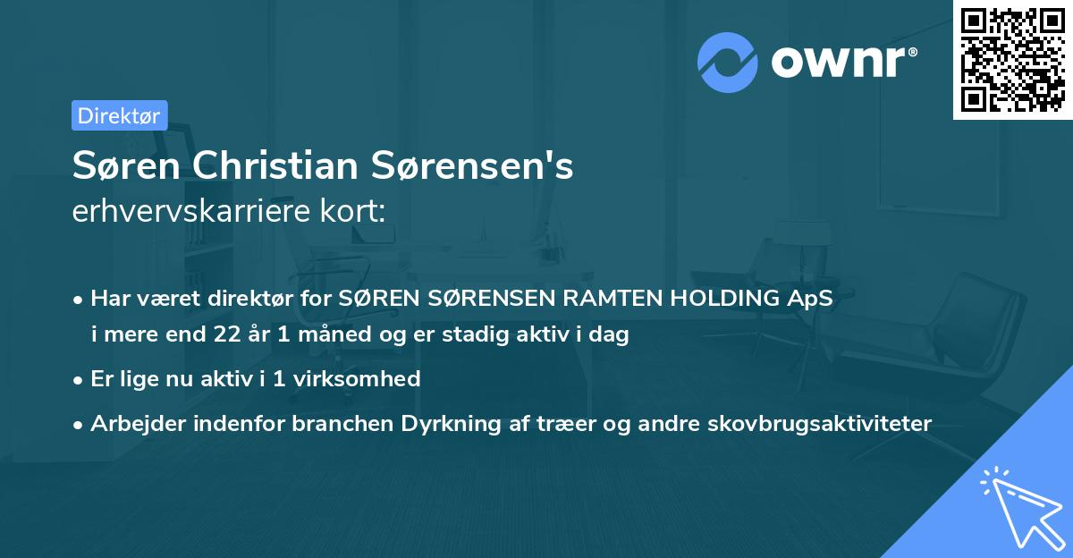 Søren Christian Sørensen's erhvervskarriere kort