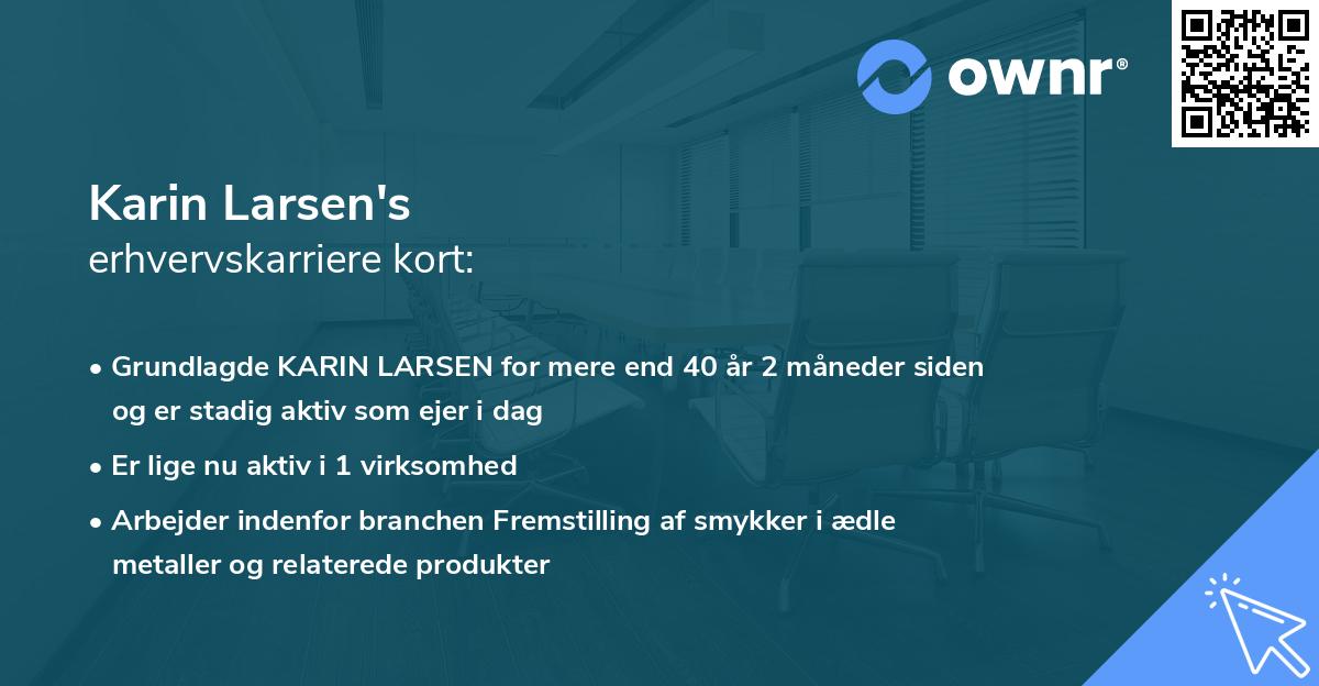 Karin Larsen's erhvervskarriere kort