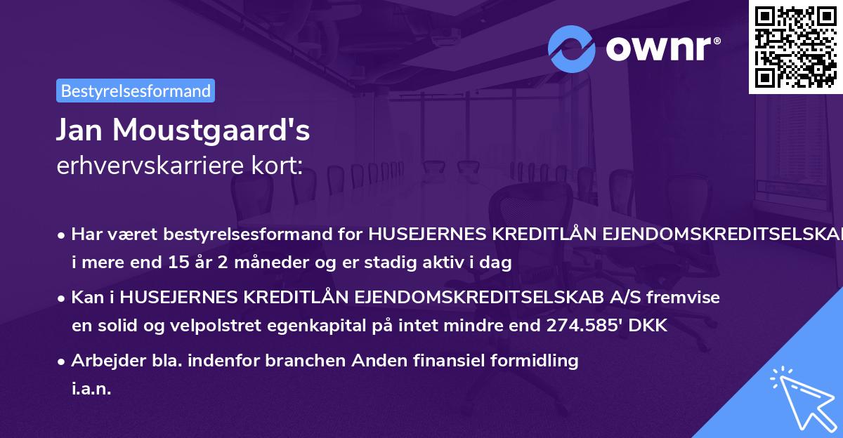 Jan Moustgaard's erhvervskarriere kort