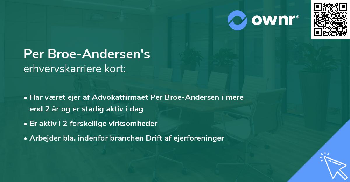 Per Broe-Andersen's erhvervskarriere kort