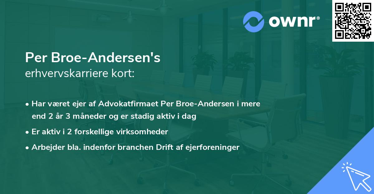 Per Broe-Andersen's erhvervskarriere kort