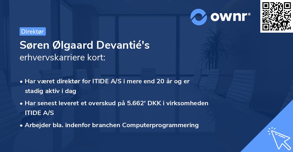 Søren Ølgaard Devantié's erhvervskarriere kort