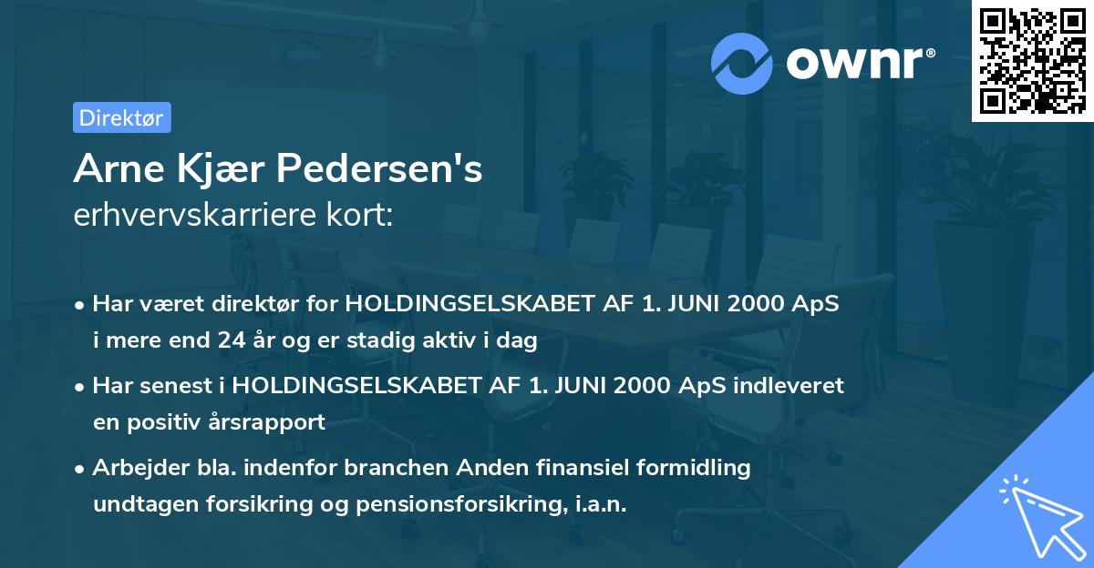 Arne Kjær Pedersen's erhvervskarriere kort