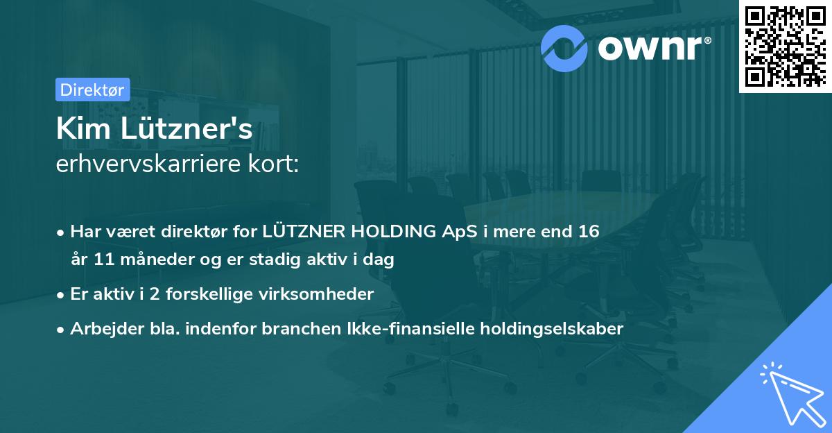 Kim Lützner's erhvervskarriere kort