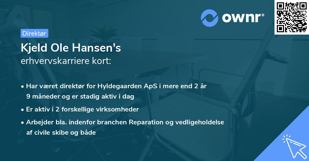 Kjeld Ole Hansen's erhvervskarriere kort