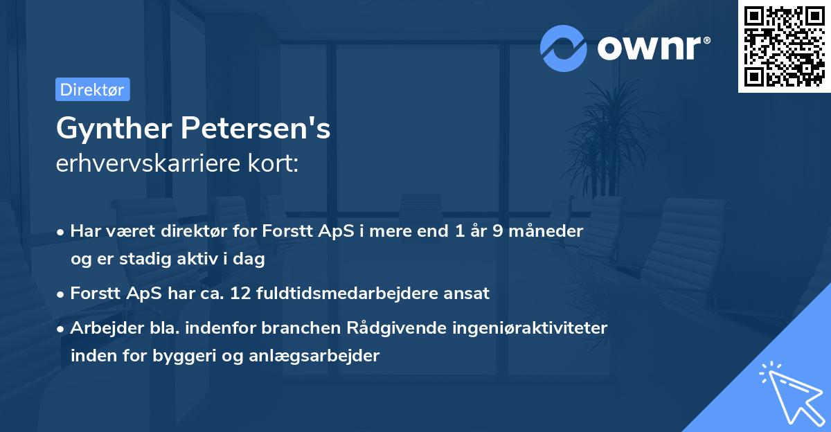 Gynther Petersen's erhvervskarriere kort