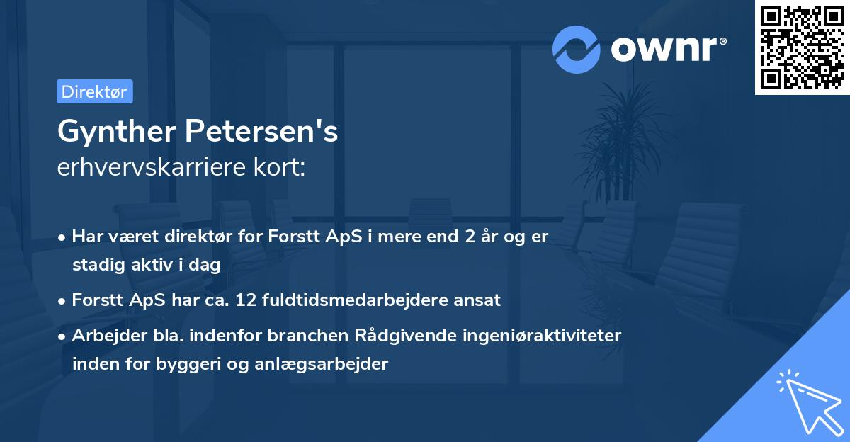 Gynther Petersen's erhvervskarriere kort