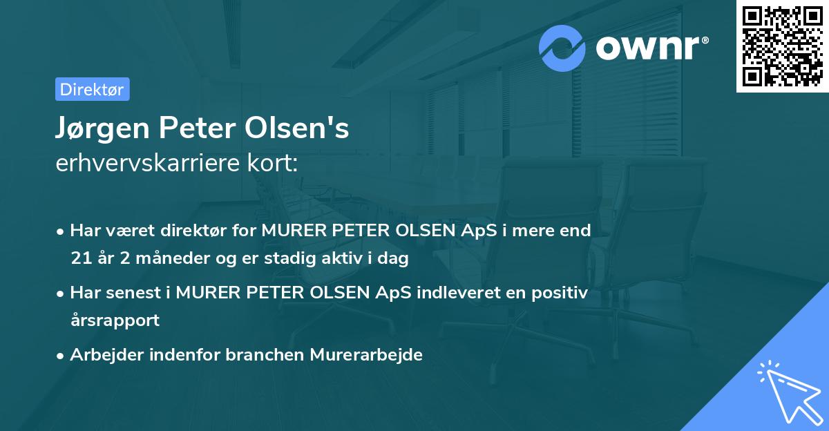 Jørgen Peter Olsen's erhvervskarriere kort