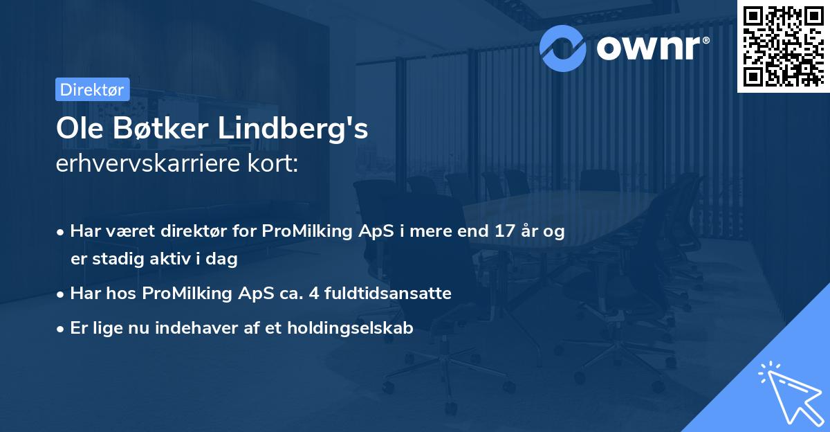 Ole Bøtker Lindberg's erhvervskarriere kort