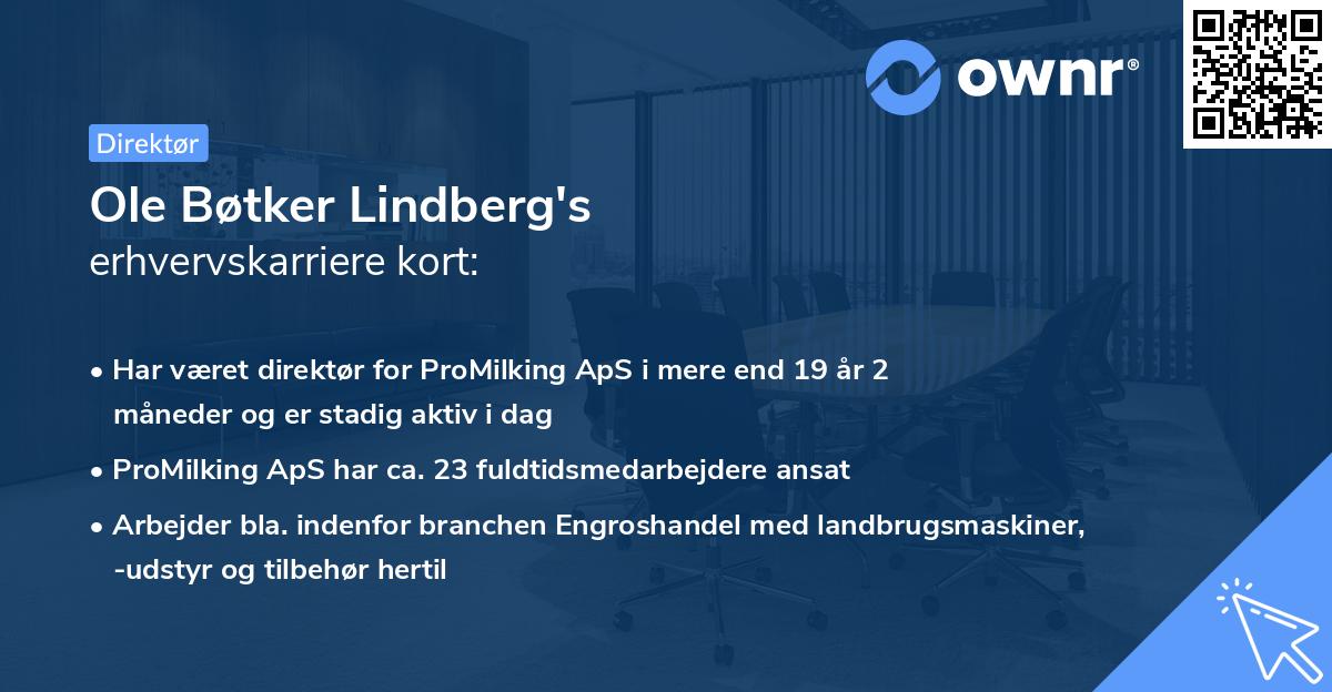 Ole Bøtker Lindberg's erhvervskarriere kort