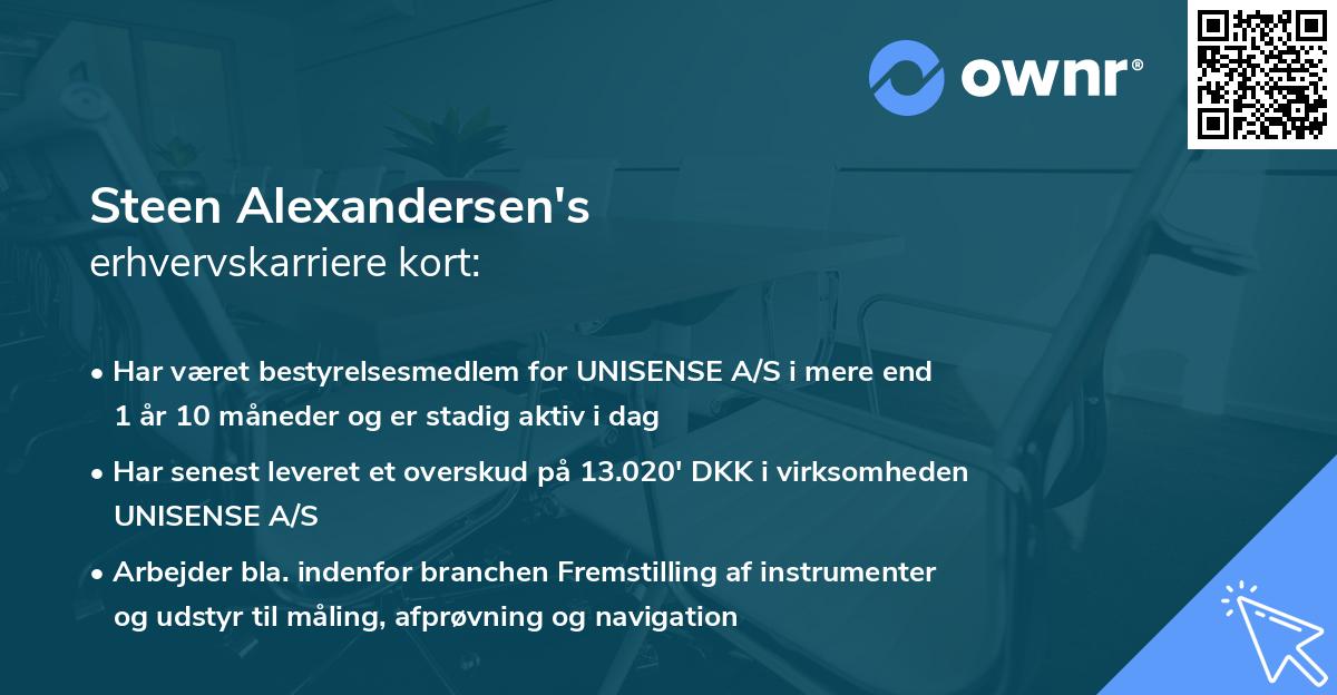 Steen Alexandersen's erhvervskarriere kort