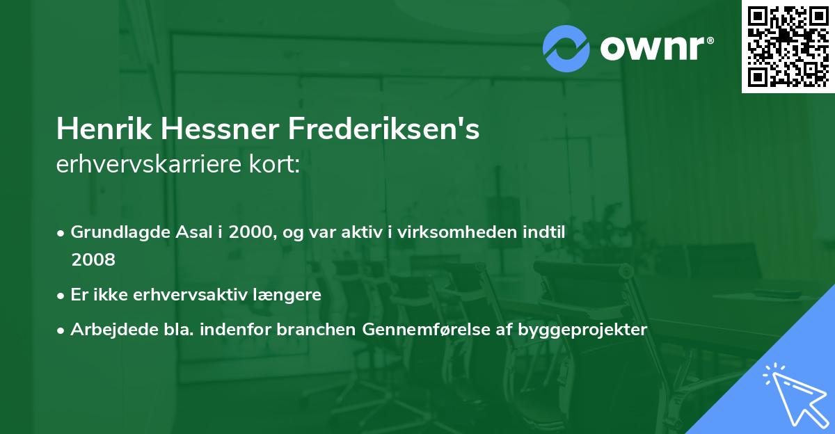 Henrik Hessner Frederiksen's erhvervskarriere kort