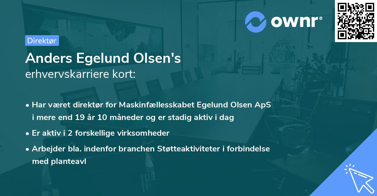 Anders Egelund Olsen's erhvervskarriere kort