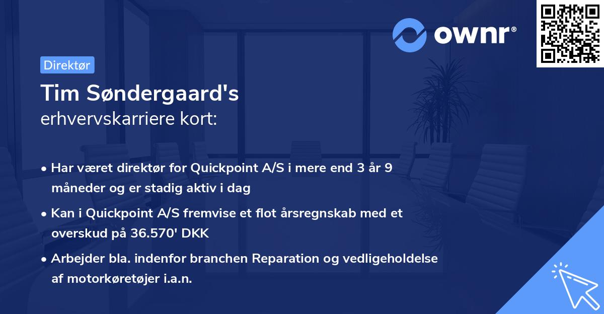 Tim Søndergaard's erhvervskarriere kort