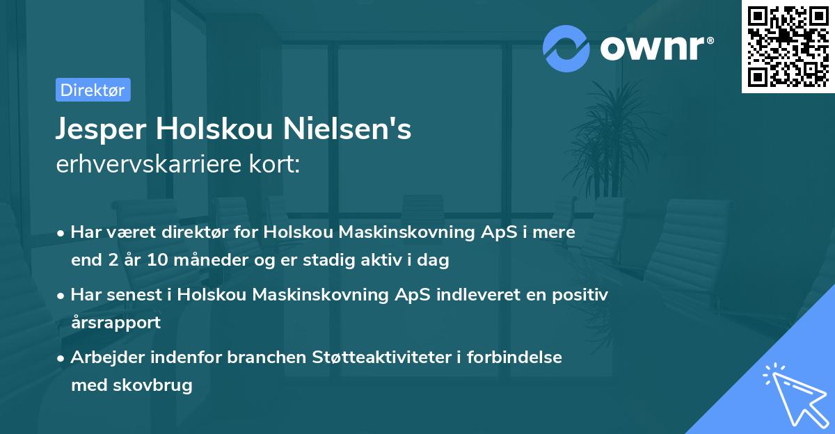 Jesper Holskou Nielsen's erhvervskarriere kort