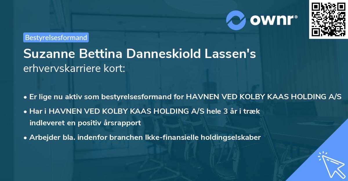 Suzanne Bettina Danneskiold Lassen's erhvervskarriere kort