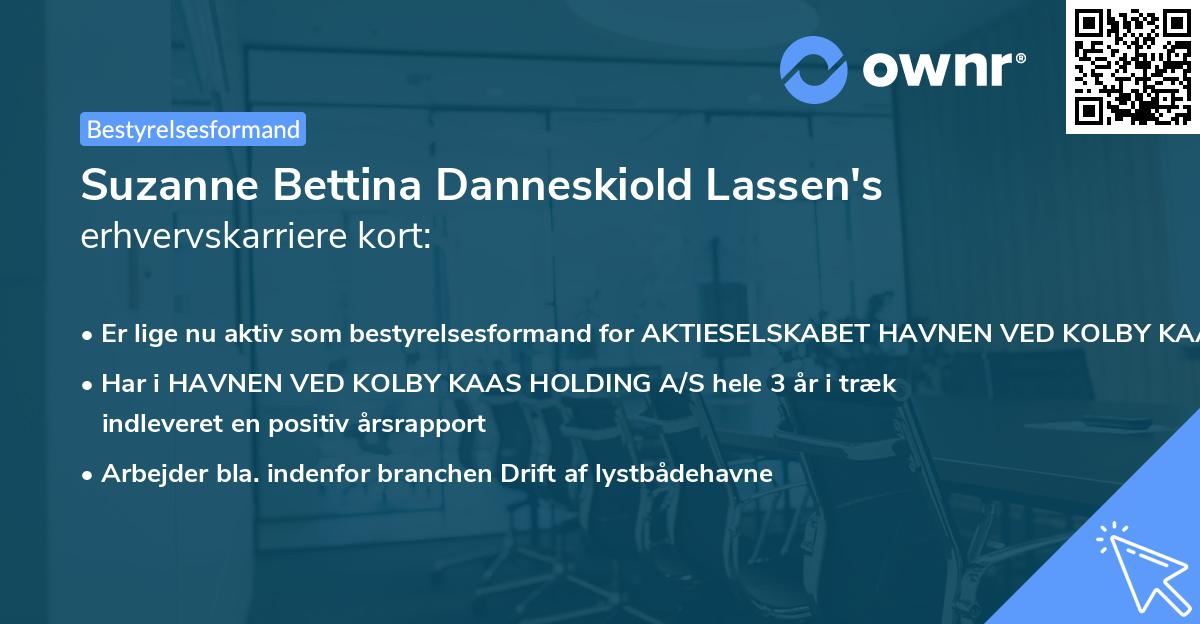 Suzanne Bettina Danneskiold Lassen's erhvervskarriere kort